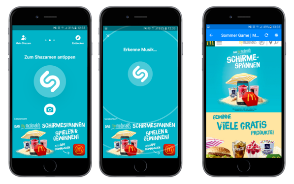 Shazam YOC Publisher for stunning advertising campaigns with MCDonalds