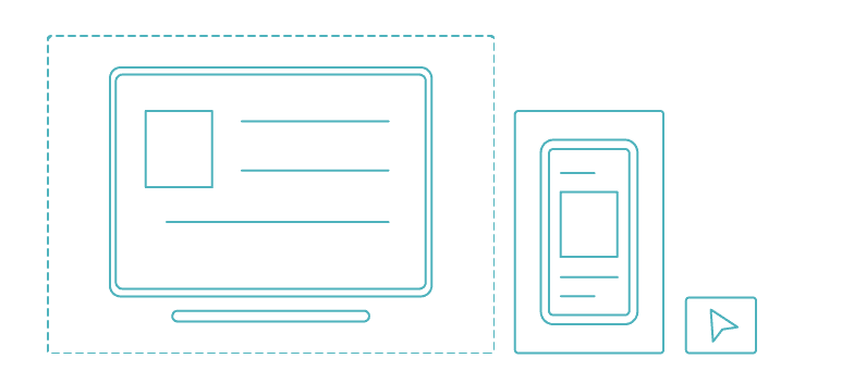 ID Targeting. A turquoise line drawing of a computer and a phone, on the right, there's a mouse icon.